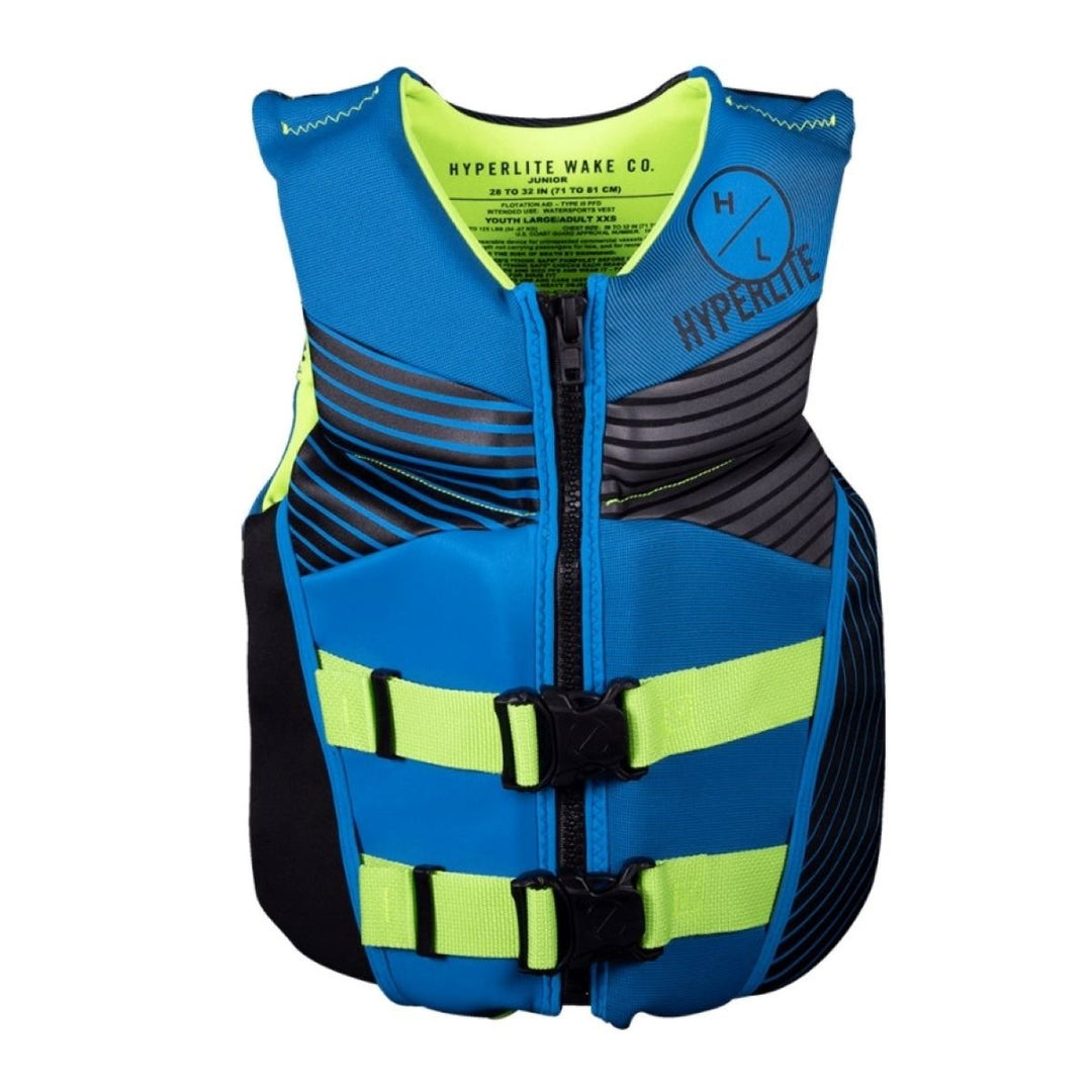 Hyperlite Boys Indy CGA Life Jacket in Blue / Green