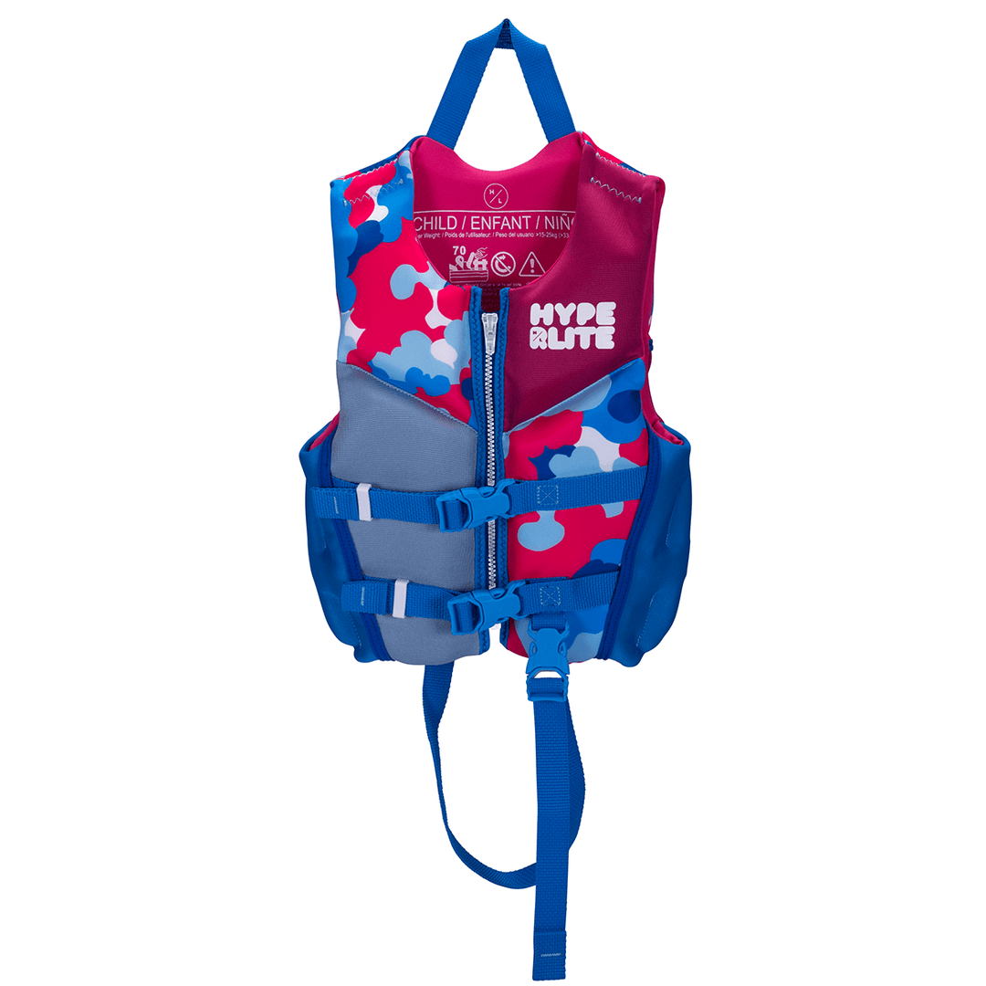 Hyperlite Girl's Child Indy CGA Life Jacket in Blue Camo