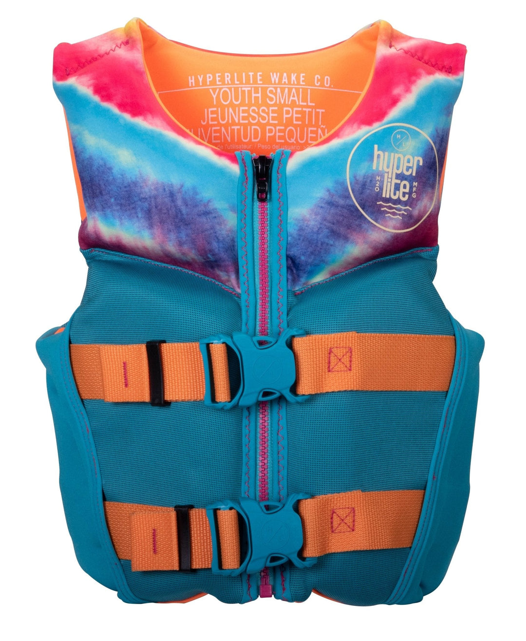 Hyperlite Girls Indy CGA Life Jacket in Aqua / Orange