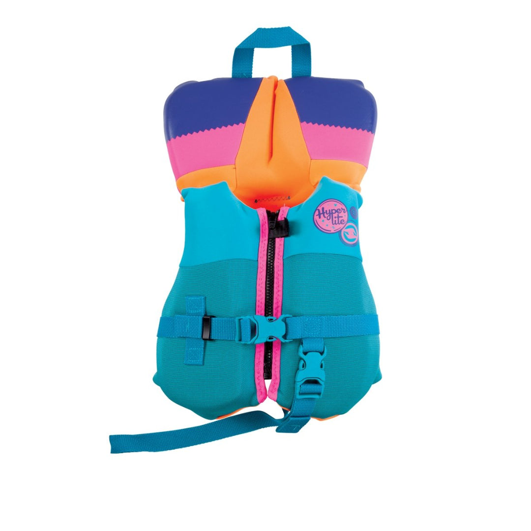 Hyperlite Girls Indy CGA Life Jacket in Aqua / Pink / Orange