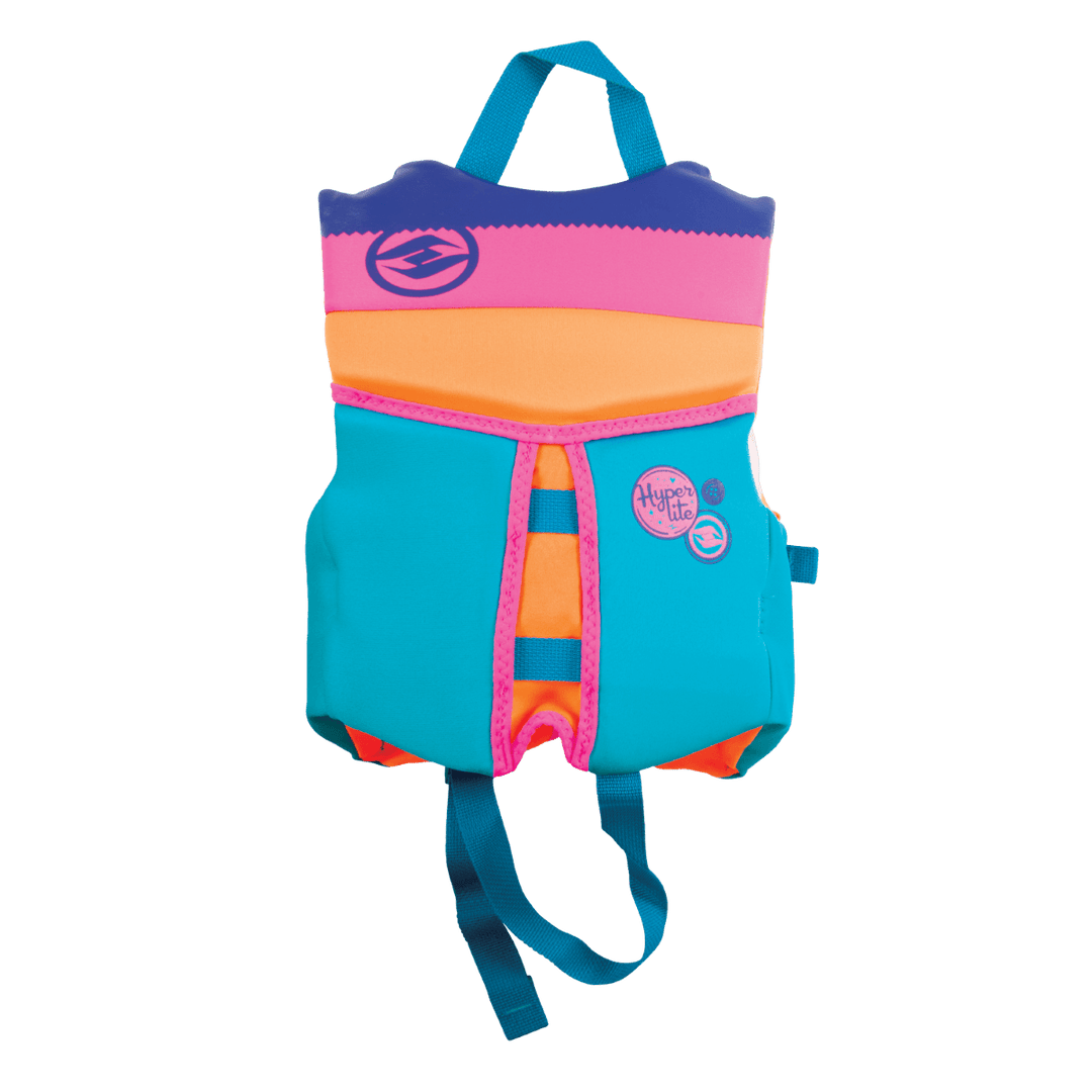 Hyperlite Girls Indy CGA Life Jacket in Aqua / Pink / Orange